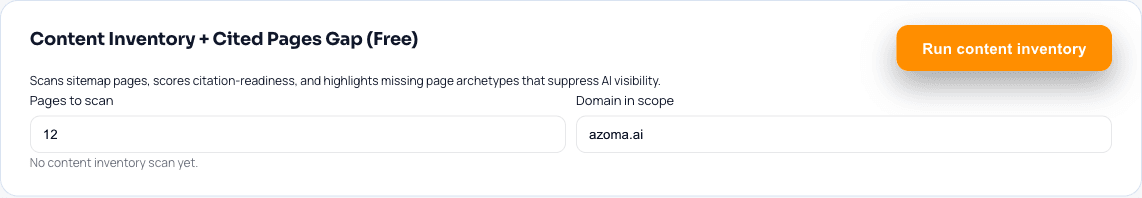 Content inventory and cited pages gap module